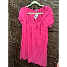 J.Crew Hot Pink Pleated Short Sleeve Dress Summer Casual Size M