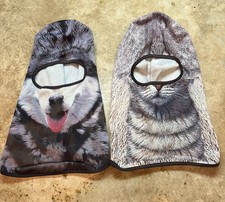Husky And Cat Balaclava Face hoodie mask Washable Kids/Adult One Size