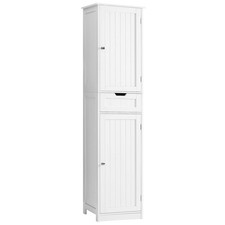 Bathroom Storage Cabinet 67 H 2 Doors 1 Drawer Adjustable Shelves White Iwell