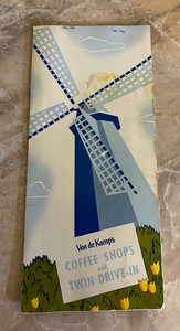 Vintage VAN DE KAMP'S & Twin Drive-in fold out menu - 10.5" x 14"