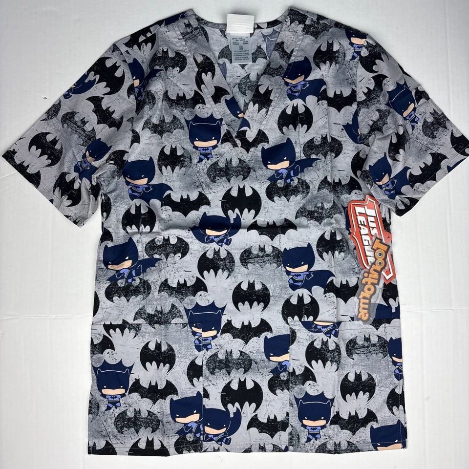 Blusa Médica Batman Liga de la Justicia Tooniforms Hombres XS Unisex Algodón Cherokee TF606 Foto 3 de 4