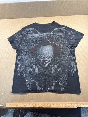 IT Pennywise Graphic T Shirt AOP Horror Movie Chapter Two Size XL Black Tee