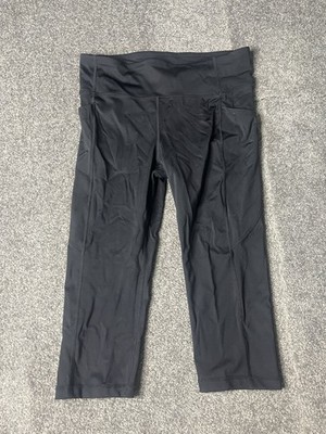 Dharma Bums Motion Leggings Womens Large Black High Rise 3/4 Tight 18 