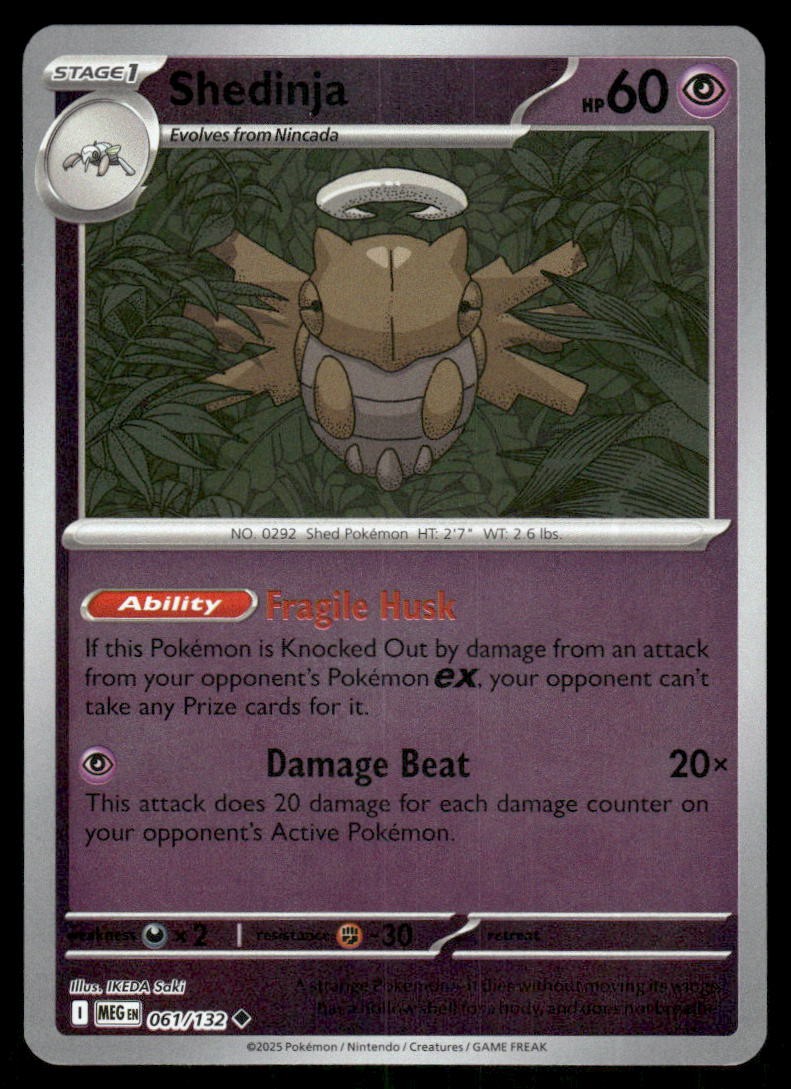 Shedinja 061/132 Uncommon Mega Evolution Pokemon Reverse Holo Near Mint