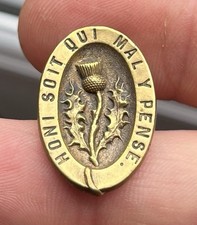 Victorian Scottish Unusual Oval Shaped Military Uniform Button - 27mm Tall