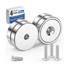 Grtard 4 Pack Neodymium Cup Magnets, 60LBS Holding Force Strong Rare Earth Ma...