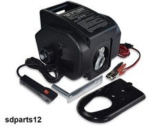 Verricello Elettrico Portatile 910kg 2000lb 12V 280W Telecomando Rimorchio Barca