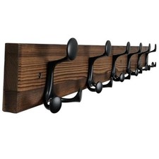 Coat Rack Wall Mount,36" Solid Wood Coat Hooks Wall Mounted Coat 36 Inch Brown