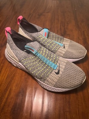 Nike React Phantom Run Flyknit 2 CZ7865-100 Gray Running Shoes Men's Size 9