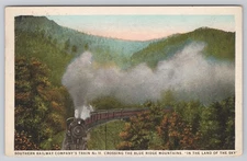 1936 Southern Railway Train No 11 Blue Ridge Mountains Land of the Sky Postcard