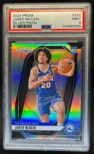 2024-25 Panini Prizm Jared McCain RC Silver Rookie #222 76ers PSA 9