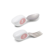 doddl Toddler Utensils Ergonomic Fork Spoon Set Self Feeding Stainless Steel