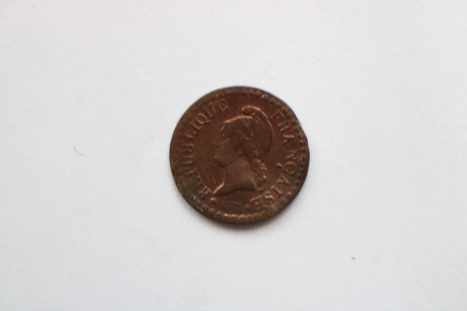 1 centime l'an 7 A Dupré cuivre pièce de monnaie Révolution française - Photo 3/4