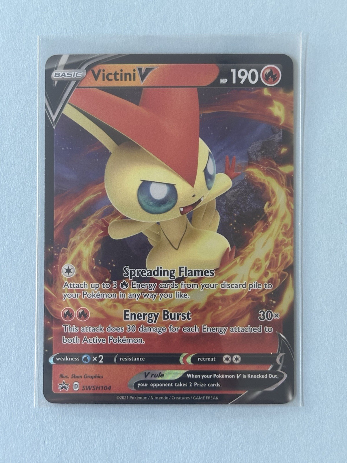 Victini V - SWSH104 - Black Star Promo - Pokemon Card - NM/M