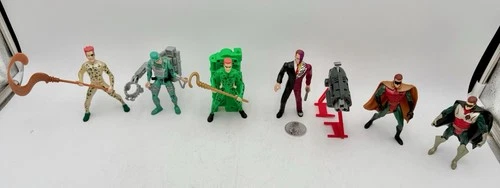 LOT OF 6 Vintage Kenner 1995 BATMAN FOREVER Action Figures Riddler TwoFace Robin