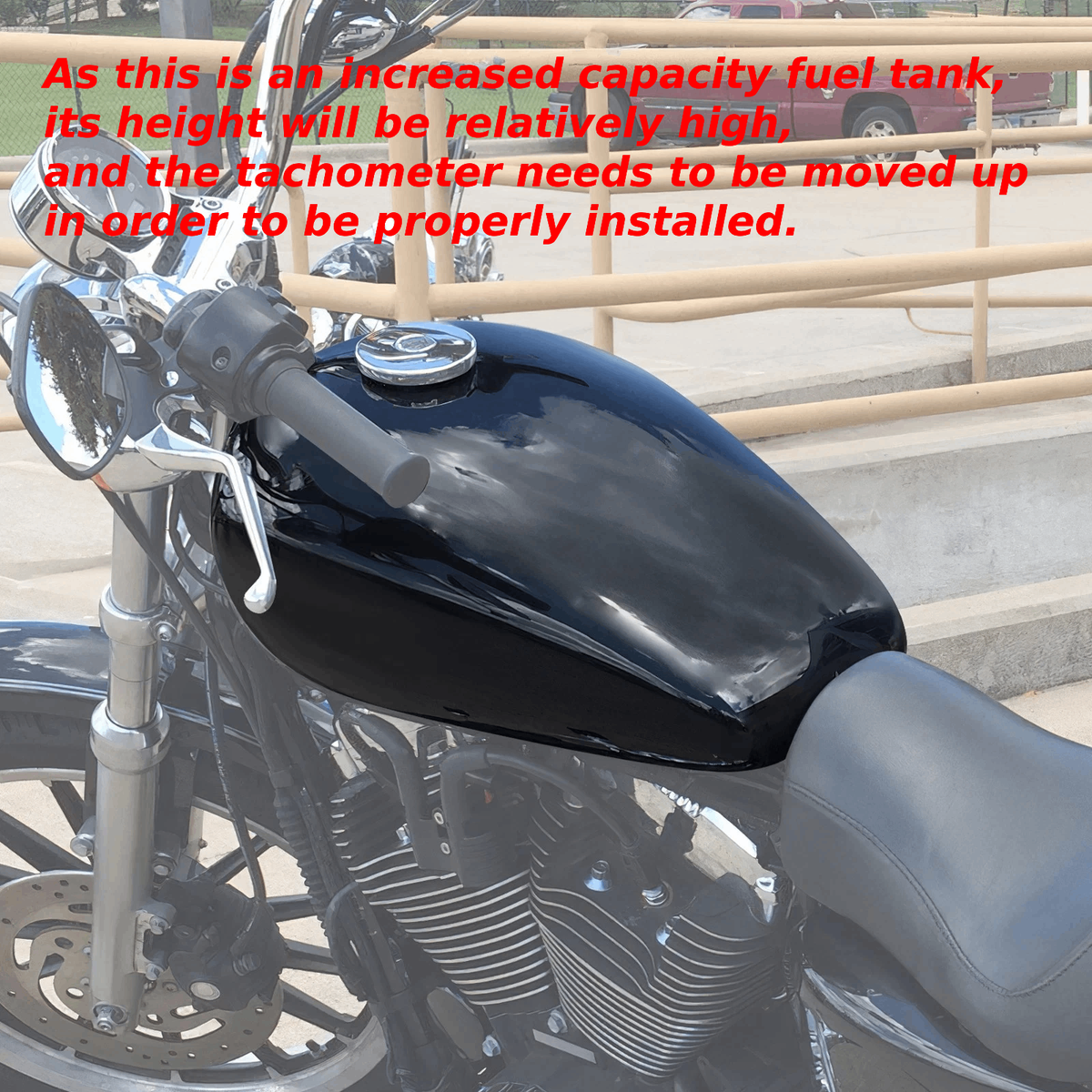 Gloss Black 16L 4.2 Gal Fuel Tank & Cap For Harley Sportster 883
