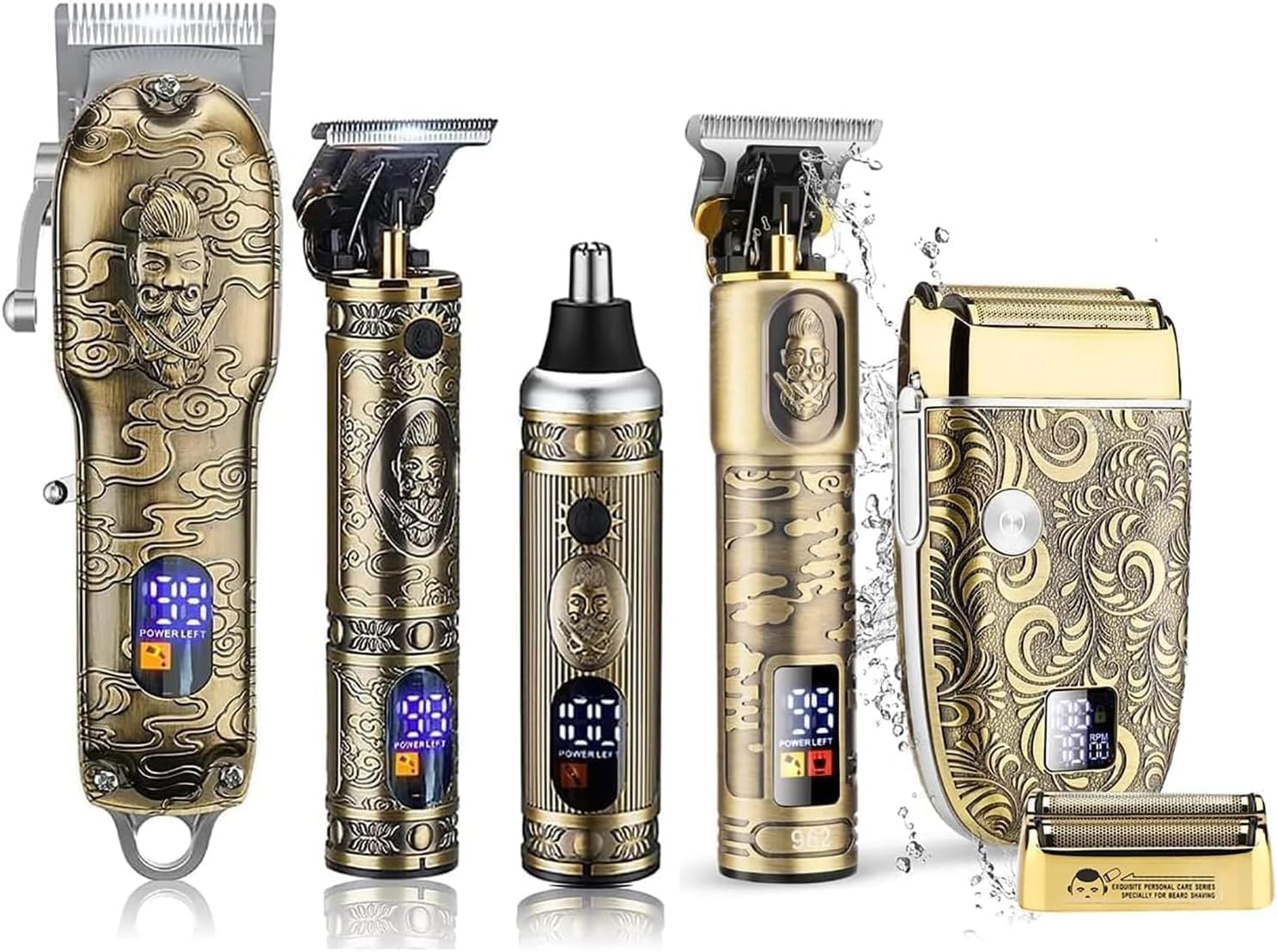 Hair Clippers for Men Nose and Beard Trimmer Set, Professional Cordless Barber C