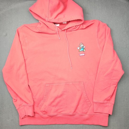 Levis X Super Mario Hoodie Mens Extra Large Fleece Nintendo Sweatshirt Power Up