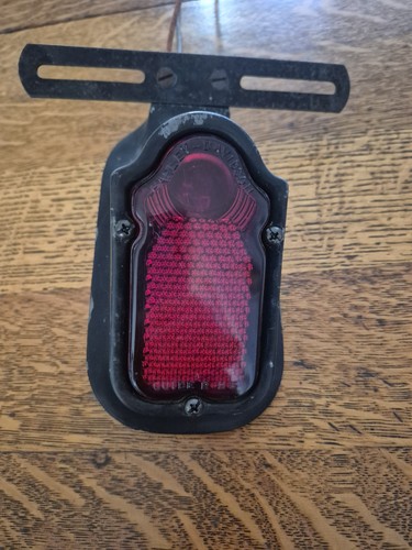 Harley Tombstone Taillight, Fits 47-54 BIG Twins /45ci, & Side Cars Black.