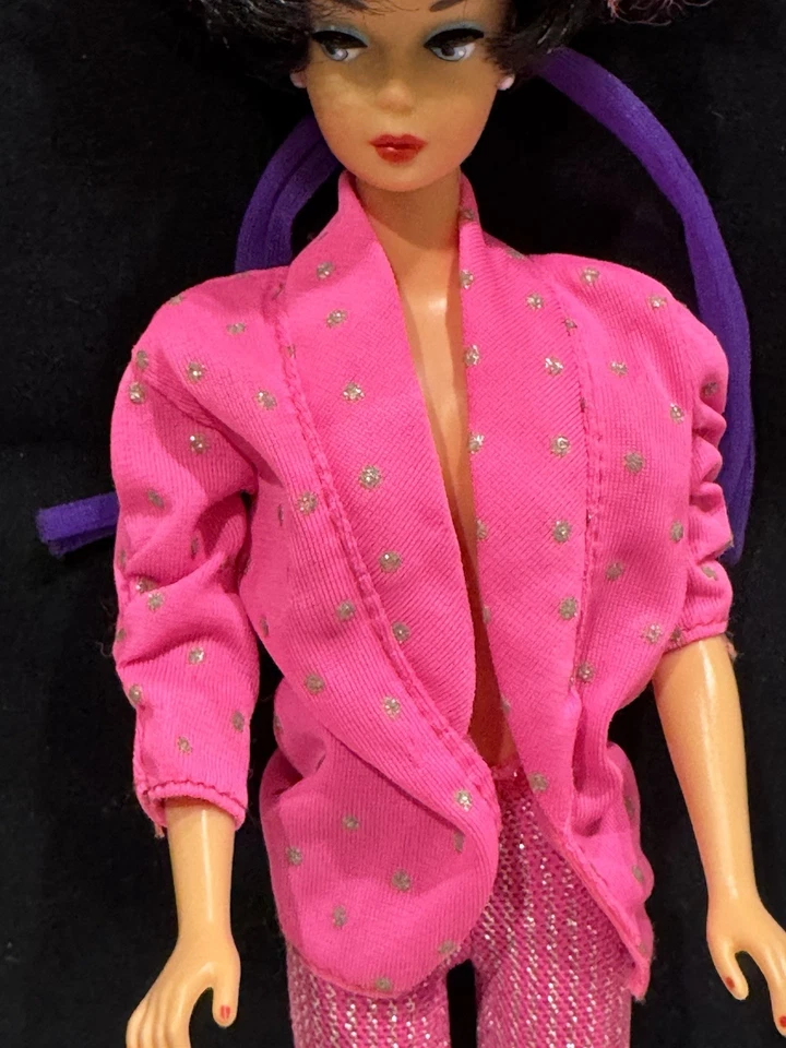 Barbie and The Rockers #1140 Jacket Pink Leggings Fur Headpiece 1985 No Doll - Image 4 of 4