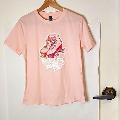 NWT Pink ''Roller Babe'' tshirt size S