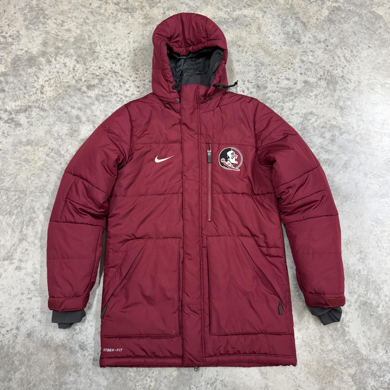 Florida State Seminoles Jacket Mens Small NCAA Football Nike Storm Fit Hooded