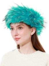 Faux Fur Headband for Women Winter Earwarmer Earmuff with ElasticBlue