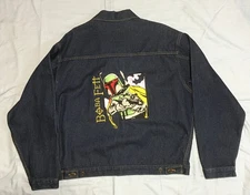 Vintage 1995 BOBA FETT Star Wars Fan Club Exclusive Denim Jacket NEW Never Worn!