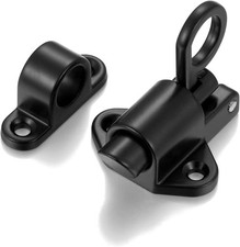 2 Packs Self-Closing Latches  Black Spring Door Lock  Resilient Bolt Latch Aluminu