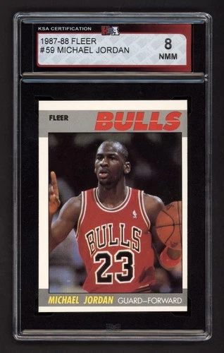 1987-88 FLEER #59 MICHAEL JORDAN KSA 8 NEAR MINT-MINT