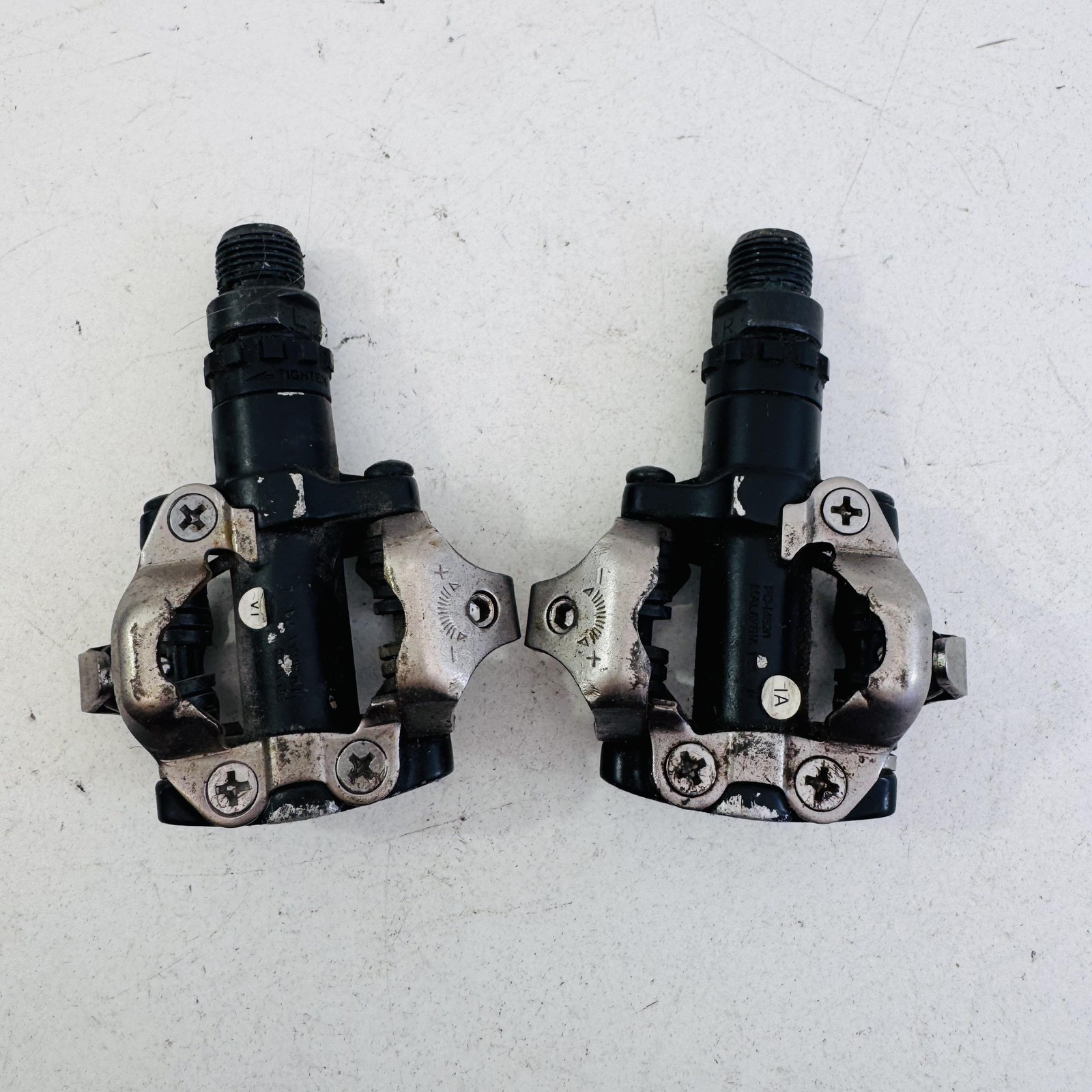 Vintage Shimano PD-M520 SPD Clipless Bike Pedals 9/16 In Black MTB Gravel A77
