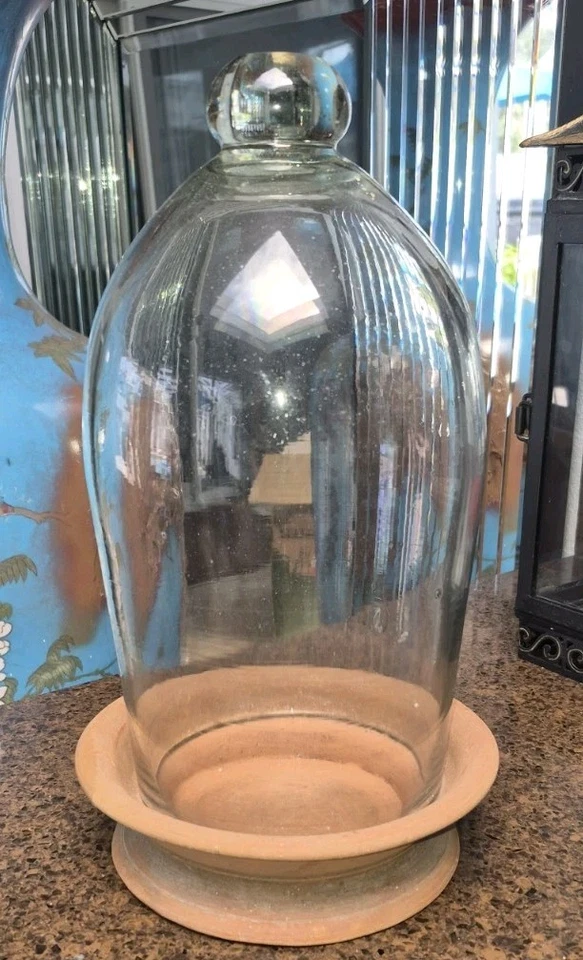 GRANDE vidrio de jardín soplado a mano francés vintage. Foto 2 de 4