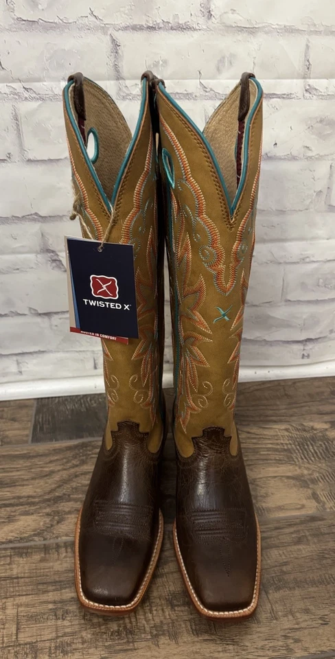 Botas vaqueras Twisted X para mujer 7B Buckaroo Western vaqueras WBKL010 marrón nuevas Foto 2 de 4