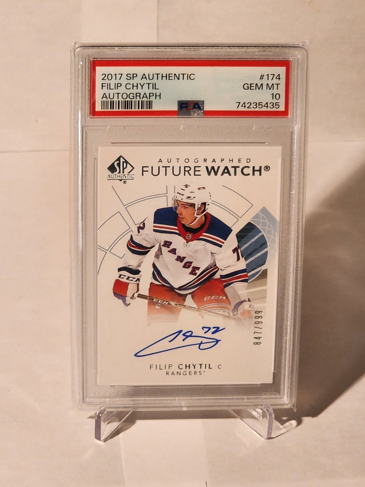 2017-18 SP Authentic FUTURE WATCH AUTO Filip Chytil!! PSA 10!! 847/999 #174