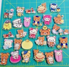 29 pcs Rilakkuma San-x Kawaii Acrylic Flatback Planar Charm Cabochon Craft Lot