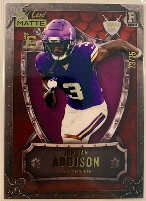 JORDAN ADDISON 2023 WILD CARD MATTE WEEKEND WARRIOR CHASE /75 ROOKIE