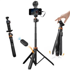K F CONCEPT 61" Auto-Pop Open Selfie Stick Tripod w/ Phone Clamp for GoPro DJI