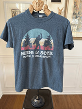 Sasquatch Big Foot Novelty Hide and Seek Champ Tshirt S