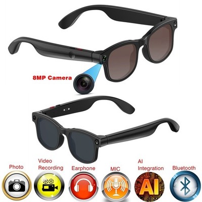 Upgraded AI Smart Glasses with Camera 8MP HD1080P Video Glasses with Camera