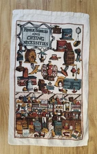 Vintage linen tea towel Fiddle Faddles Sewell Jackson Kay Dee