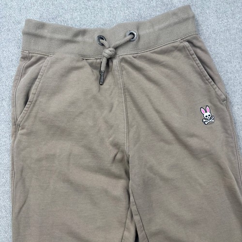 Psycho Bunny Kids Joggers Sweatpants Tan Logo Drawstring Elastic Size S (7 8)