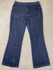 Vintage 60s 70s Wrangler Jeans Mens Fits 33x31 Bell Bottom Dark Denim Flare USA