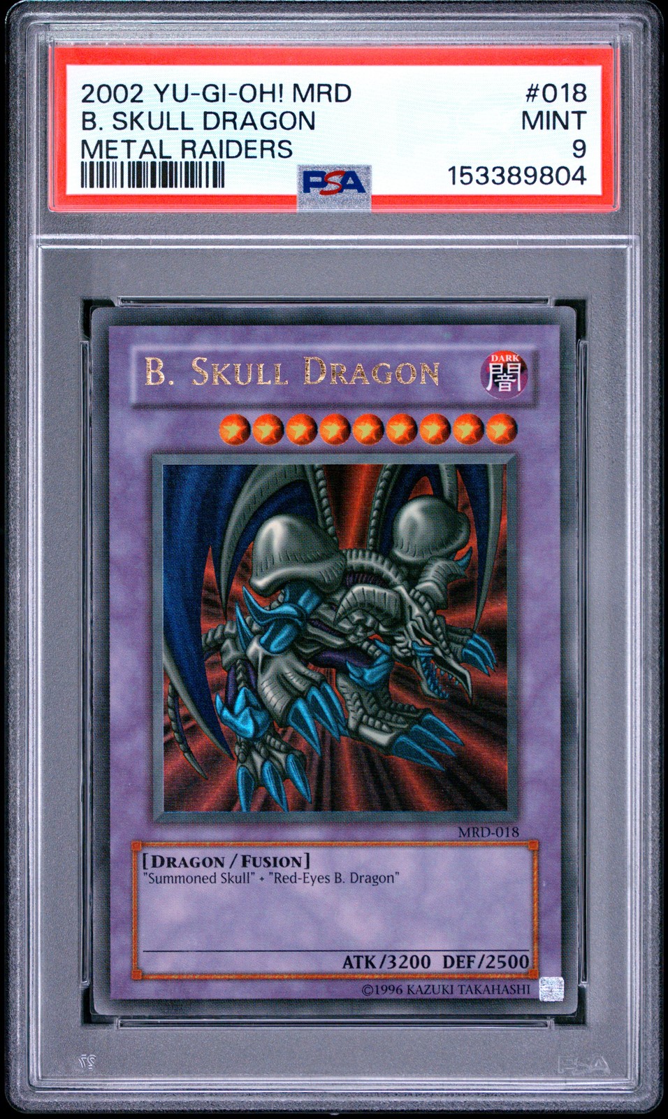 2002 YU-GI-OH! MRD-METAL RAIDERS #018 B. SKULL DRAGON PSA 9