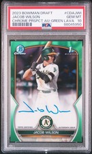 2023 Bowman Draft Prospect Autograph Jacob Wilson Auto Green Lava /99 PSA 10