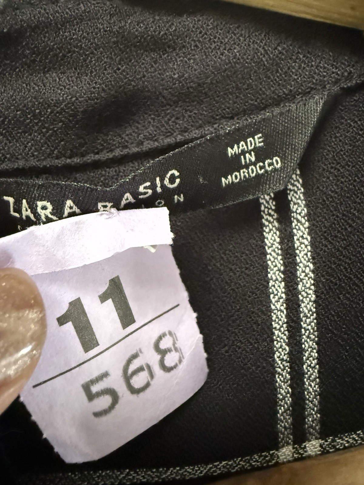 Zara Basic Black Windowpane Plaid Button Front Sh… - image 5