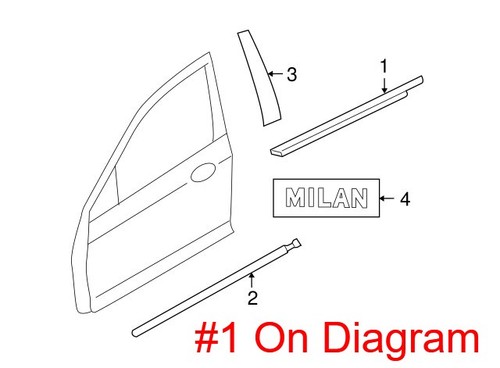 NEW OE Ford Front Right Door Outer Belt Sweep Molding 6E5Z5421452BA Fusion 06-12 - Picture 4 of 13