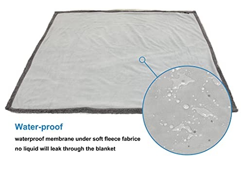 Waterproof Pet Blanket, Pee Urine Proof Dog Blanket for 50"x30" Lt Gray/Dk Gray - Picture 3 of 7