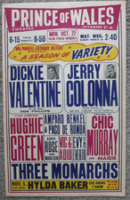 Dickie Valentine Jerry Colonna Hughie Green Hylda Baker London Poster 1956