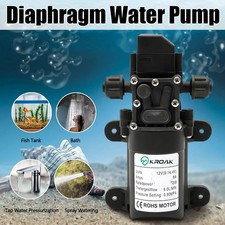 12V Water Pump High Pressure Diaphragm Self Priming 130PSI 6L/Min RV Caravan 72W