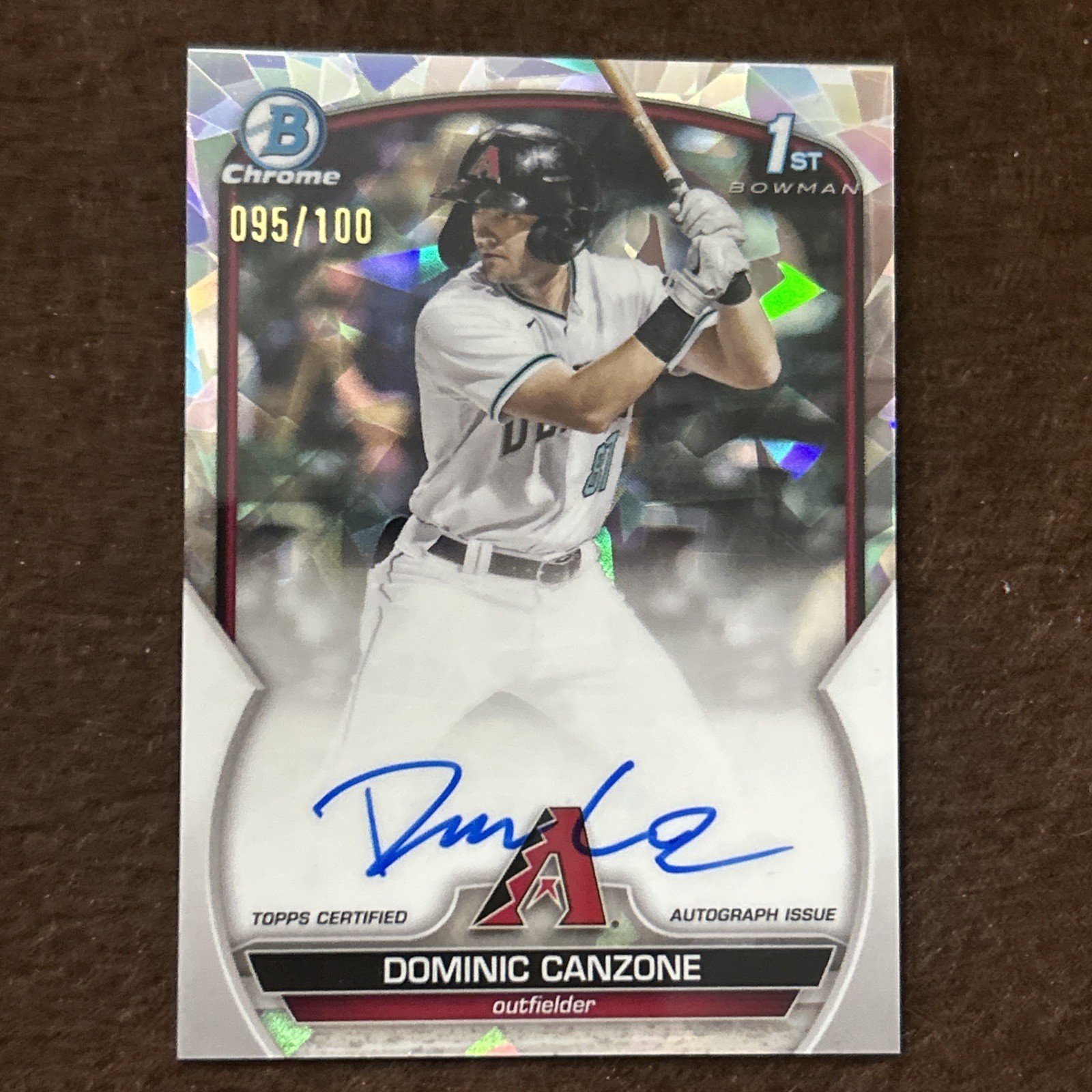 2023 Bowman Chrome Dominic Canzone 1st Atomic Auto /100 CPA-DC